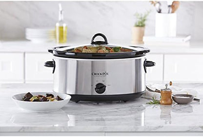 7 Quart Oval Manual Slow Cooker – Stainless Steel - Curated Catalog K7