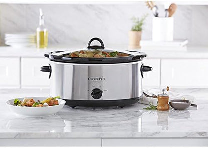 7 Quart Oval Manual Slow Cooker – Stainless Steel - Curated Catalog K7