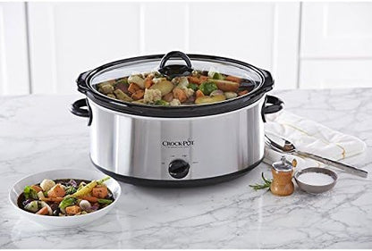 7 Quart Oval Manual Slow Cooker – Stainless Steel - Curated Catalog K7