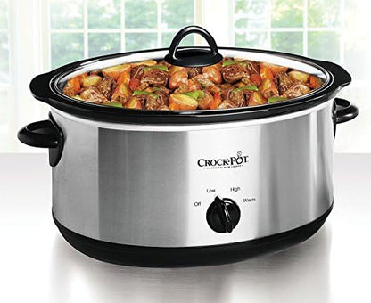 7 Quart Oval Manual Slow Cooker – Stainless Steel - Curated Catalog K7