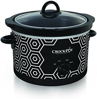 4.5 Quart Portable Slow Cooker – Black & White - Curated Catalog E7