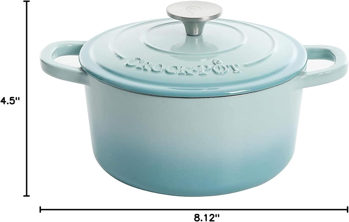 3 Quart Enameled Cast Iron Dutch Oven – Aqua - Curated Catalog T6