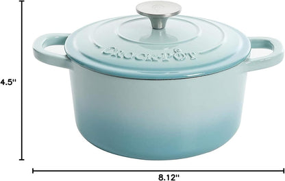 3 Quart Enameled Cast Iron Dutch Oven – Aqua - Curated Catalog T6